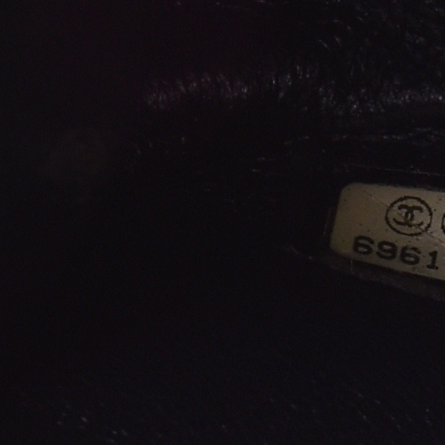 Lambskin Square Double Stitch Flap Black