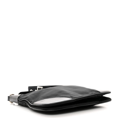 Prada Tessuto Nylon Calfskin Flat Messenger Bag Black 4 of 9