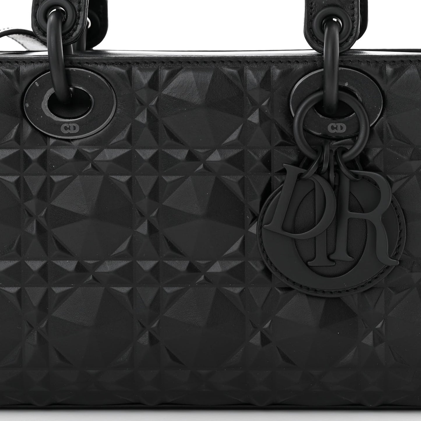 Calfskin Cannage Diamond Medium Lady D-Joy Black