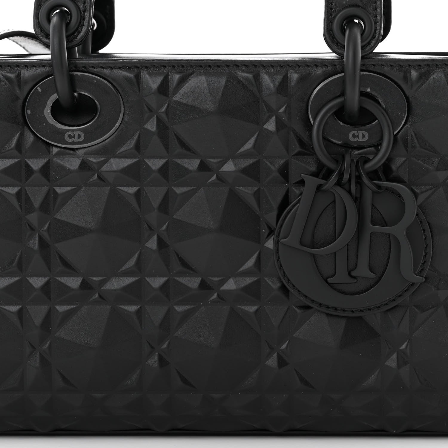 Christian Dior Calfskin Cannage Diamond Medium Lady D-Joy Black 6 of 9