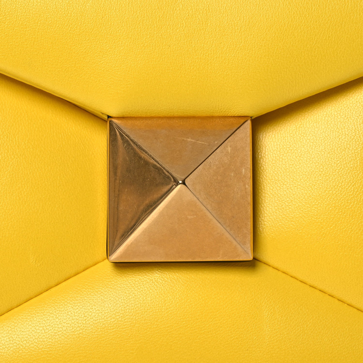 Valentino Garavani Nappa One Stud Chain Clutch Yellow 8 of 15