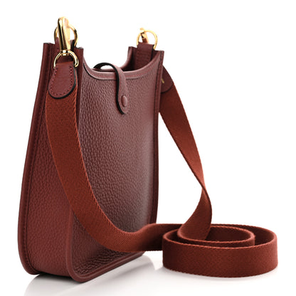 Hermes Taurillon Clemence Amazone Evelyne TPM Rouge H 3 of 10