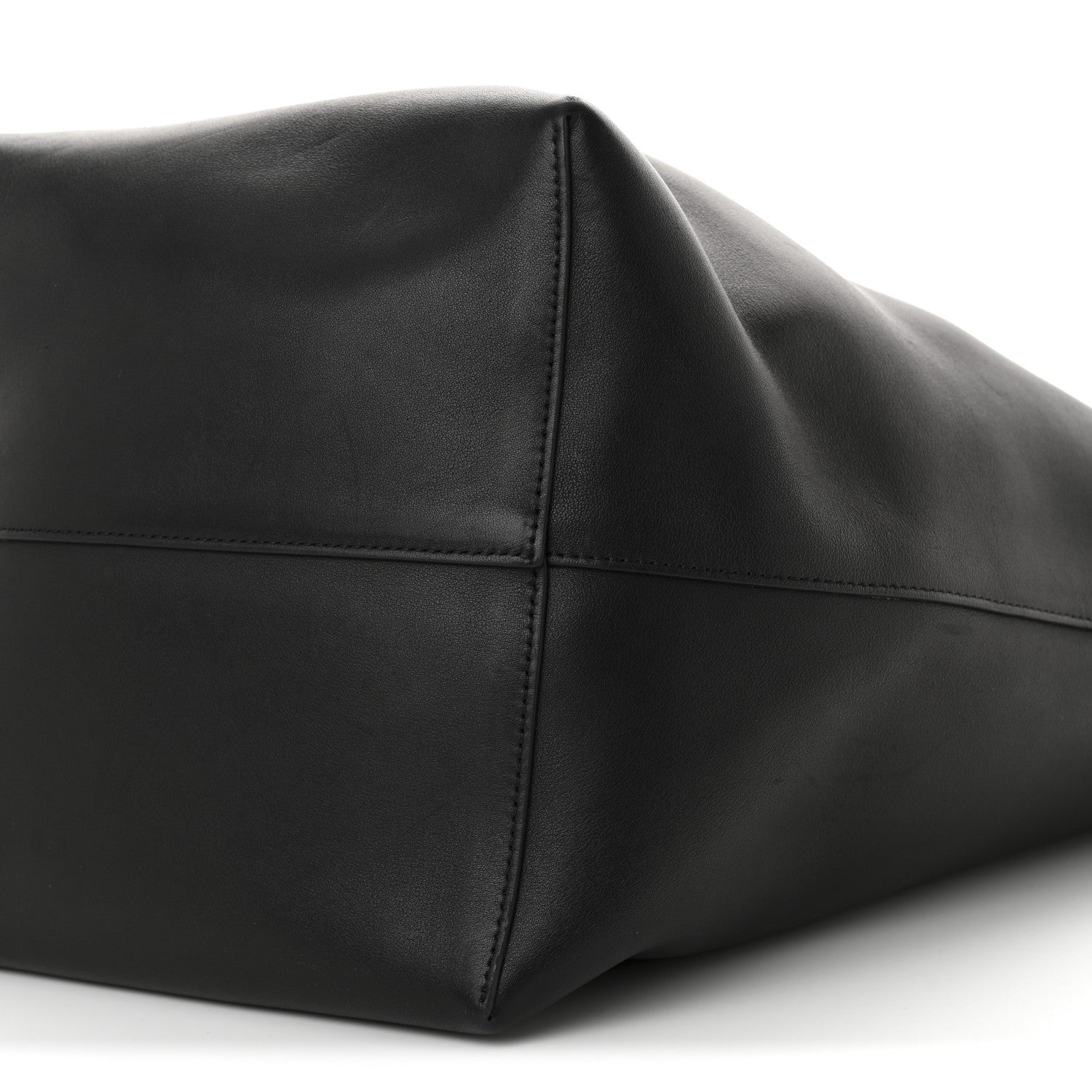 The Row Polished Saddle Calfskin Large N/S Park Tote Black 10 of 10