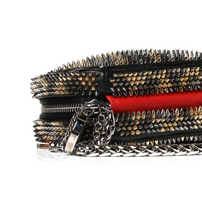 Christian Louboutin Nappa Mini Spikes Leopard Piloutin Wristlet Clutch Black 7 of 12