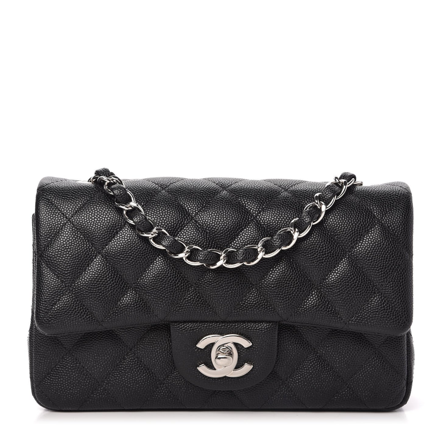 Caviar Quilted Mini Rectangular Flap Black