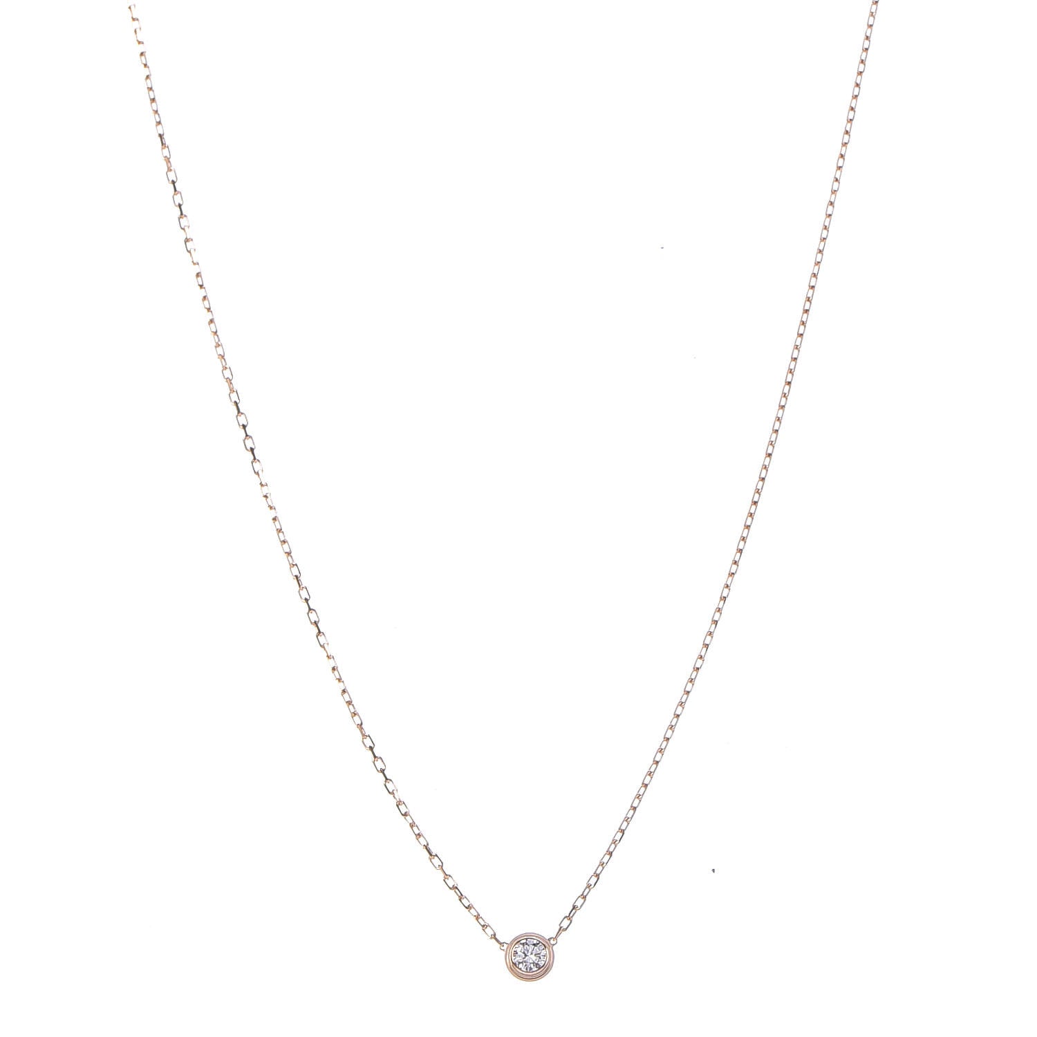 Cartier 18K Pink Gold Diamond LM D'Amour Pendant Necklace 1 of 7