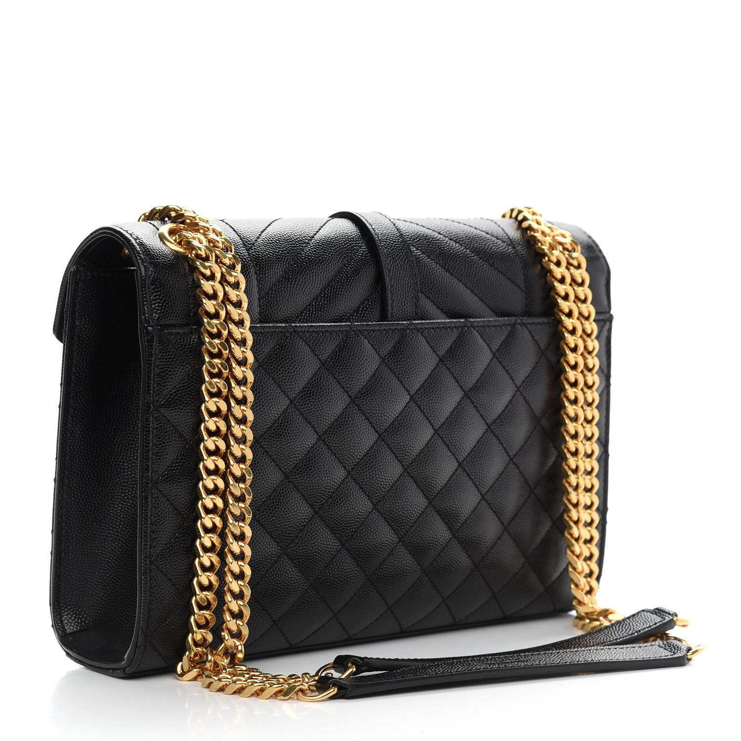 Saint Laurent Grain De Poudre Textured Mixed Matelasse Triquilt Medium Monogram Satchel Black 3 of 10