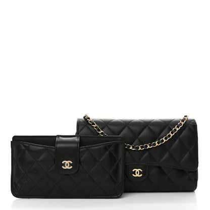 Chanel Caviar Quilted Phone Holder Wallet on Removable Chain Black 2 of 14