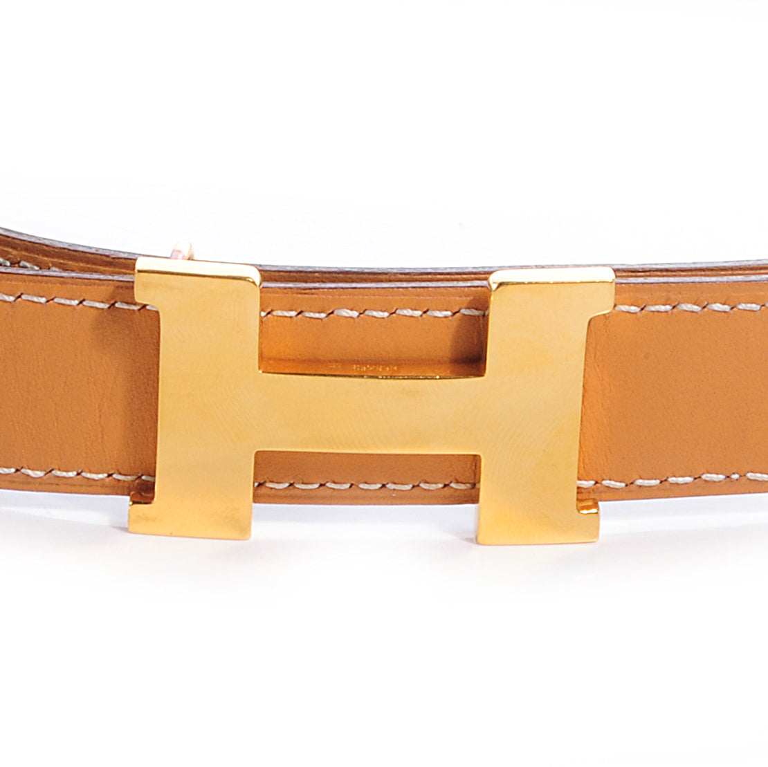 Vache Box Reversible 24mm Gold Constance H Belt Natural Noir 75