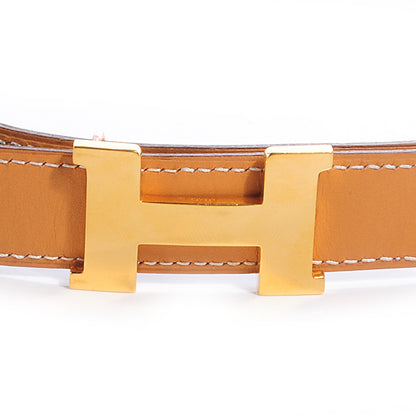 Hermes Vache Box Reversible 24mm Gold Constance H Belt Natural Noir 75 5 of 5
