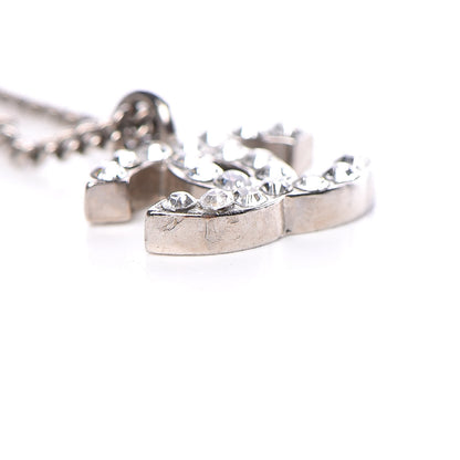 Chanel Crystal Timeless CC Necklace Silver 6 of 6