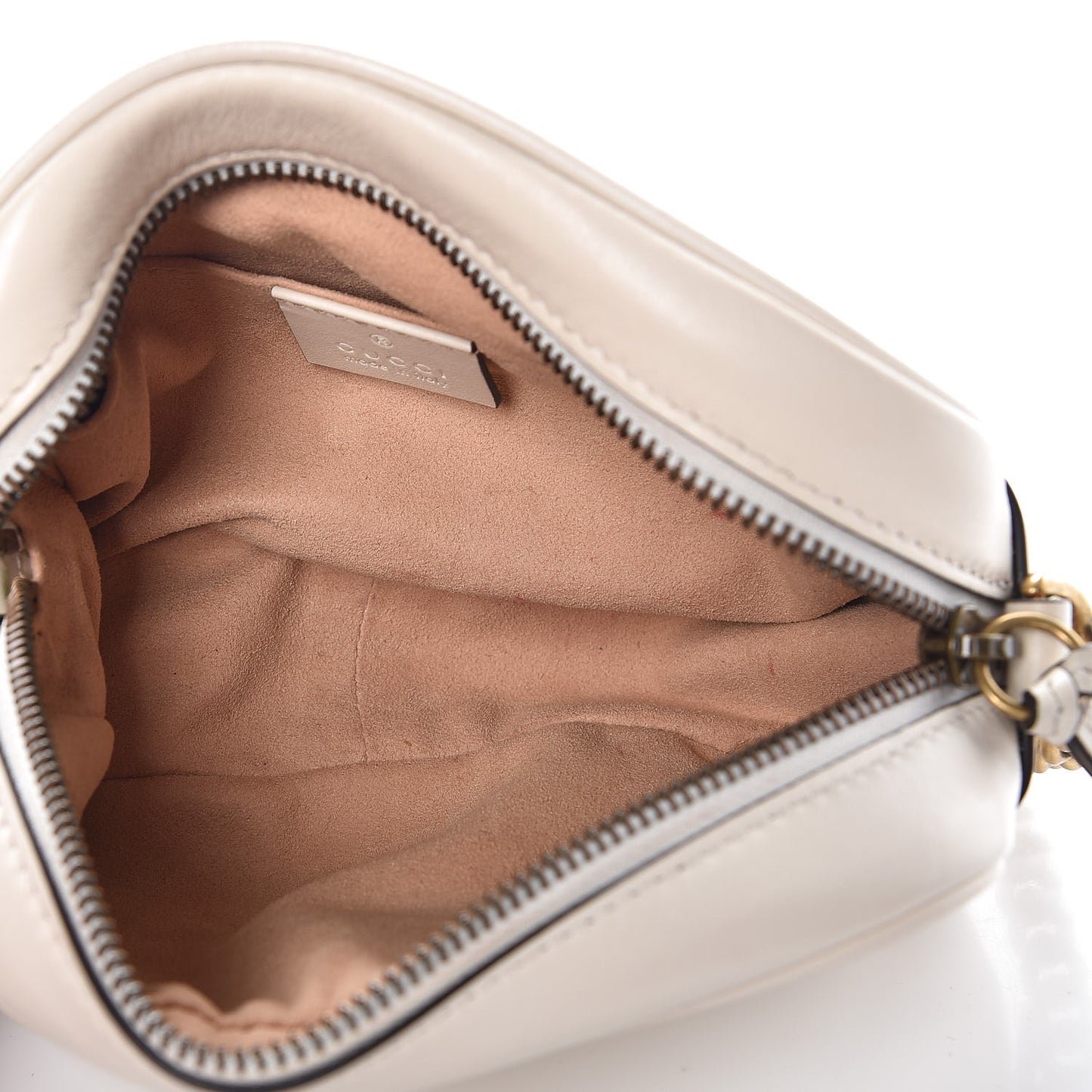 Calfskin Matelasse Mini GG Marmont Chain Shoulder Bag White