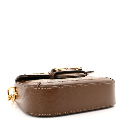 Gucci GG Supreme Monogram Web Mini Horsebit 1955 Shoulder Bag Beige Brown Sugar 4 of 13