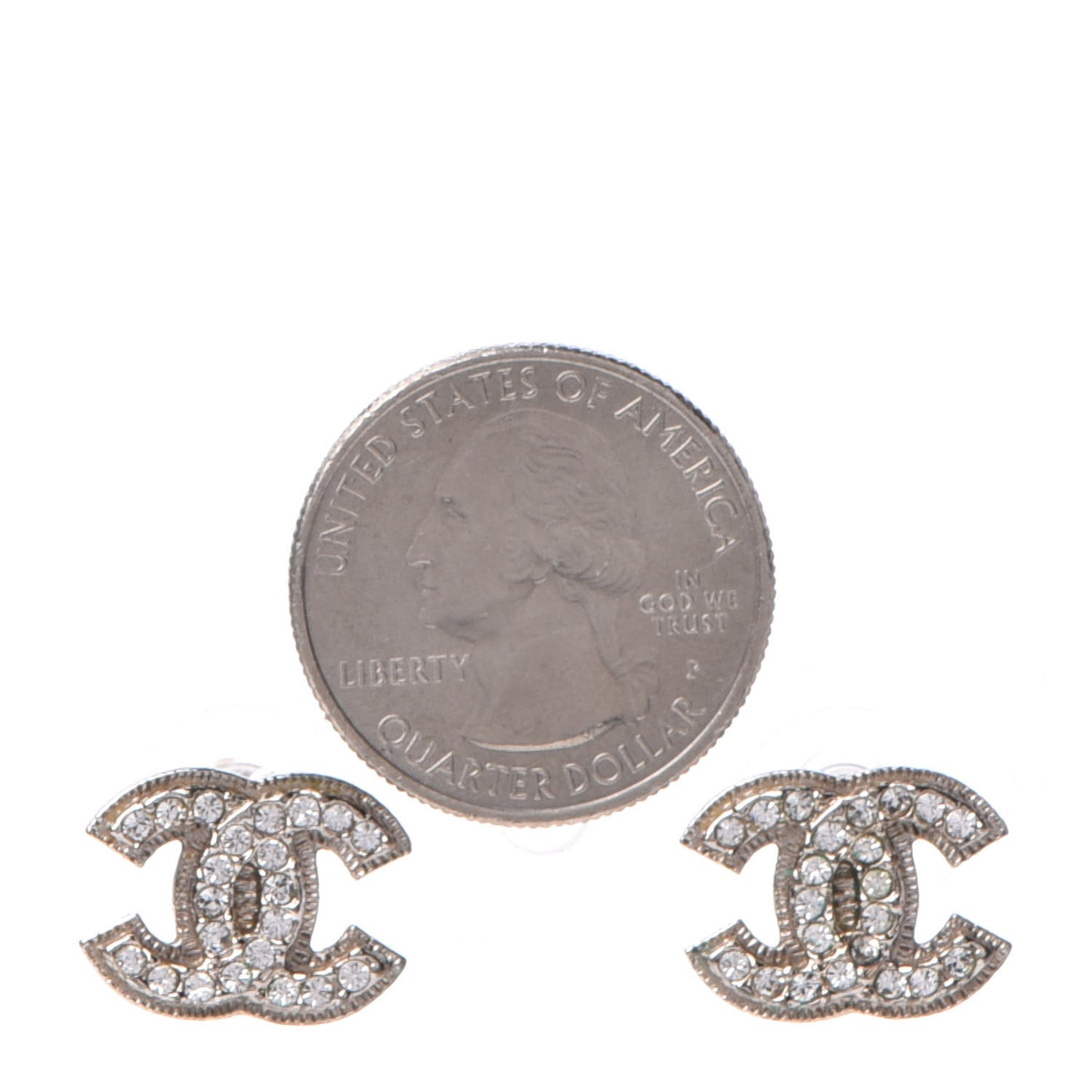 Crystal Timeless CC Earrings Light Gold