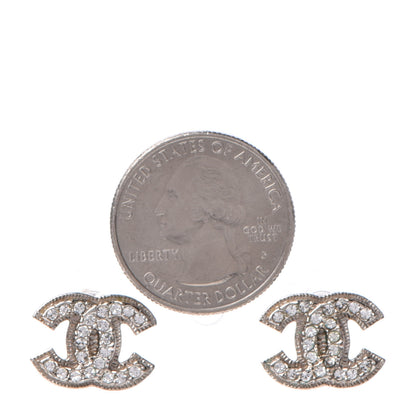 Chanel Crystal Timeless CC Earrings Light Gold 2 of 4