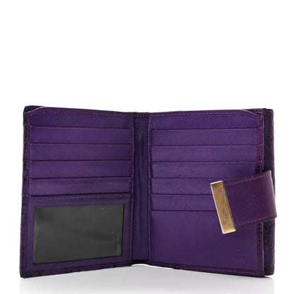 Gucci Metallic Soft Guccissima Icon Bar French ID Wallet Purple 5 of 7