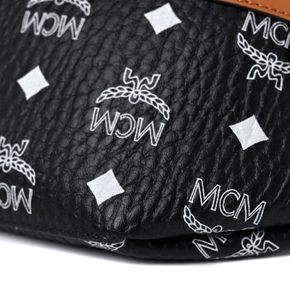 MCM Visetos Medium Belt Bag Black Cognac 6 of 7