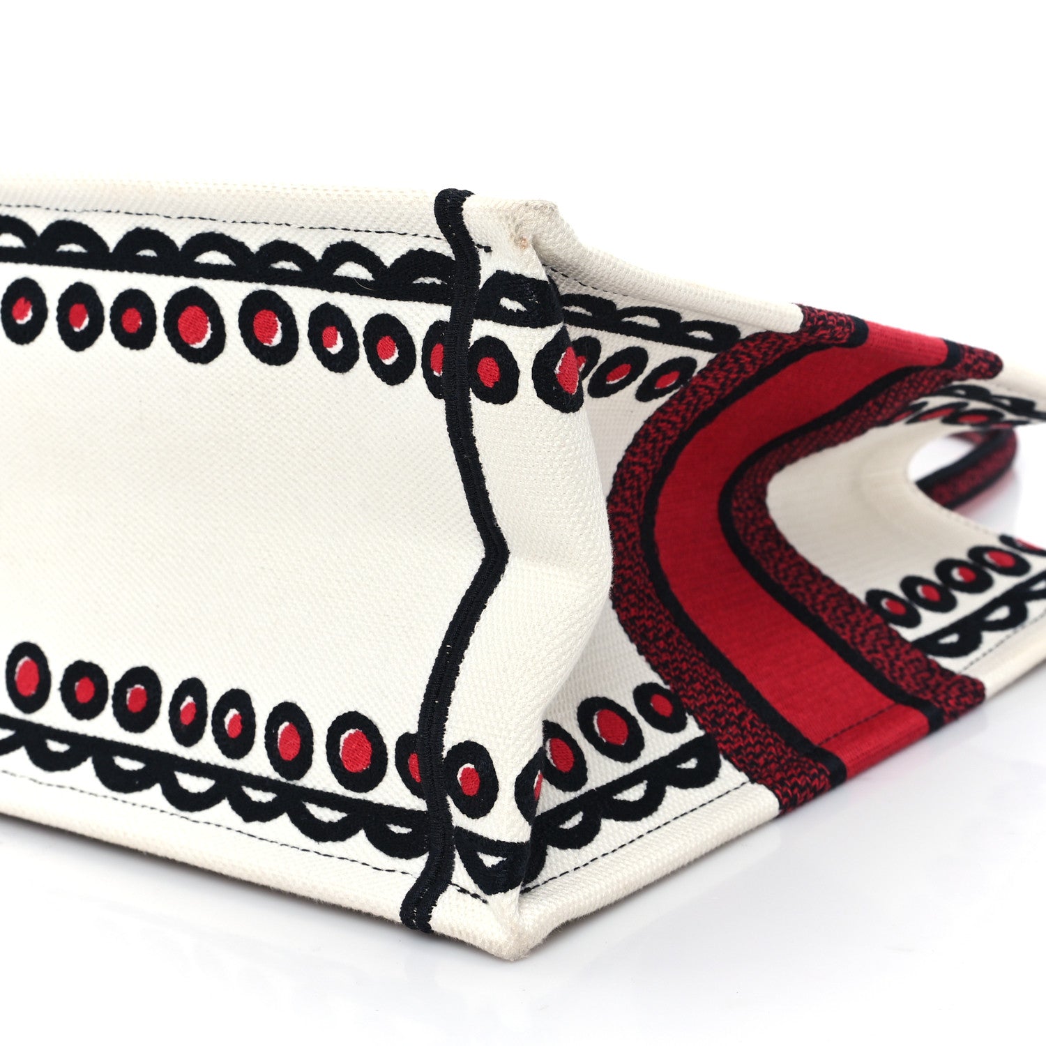 Christian Dior Canvas Embroidered Medium Cupidon Book Tote Latte Multicolor 10 of 14