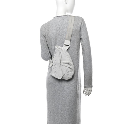 Christian Dior X DANIEL ARSHAM Grained Calfskin Newspaper Print Saddle Bag White 2 of 12