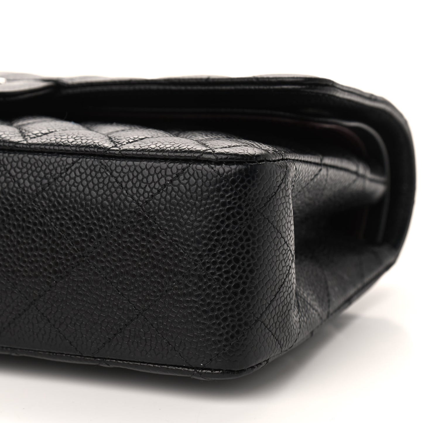 Caviar Quilted Medium Double Flap Black