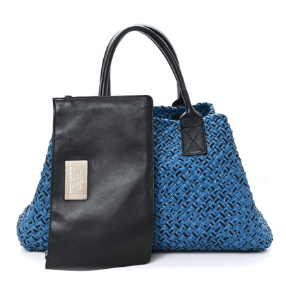 Bottega Veneta Nappa Intrecciato Large Cabat Blue Black 3 of 12