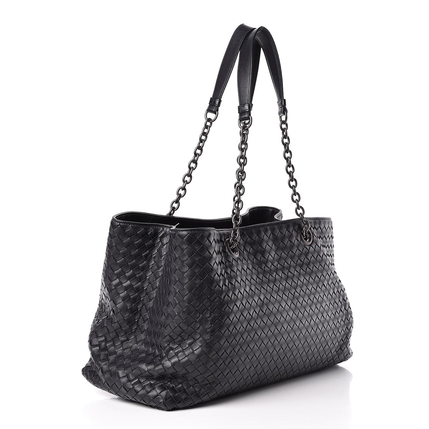 Nappa Intrecciato Large Classic Chain Strap Tote Ink