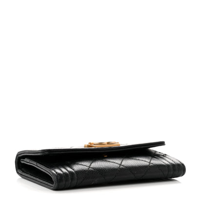 Chanel Caviar Quilted Boy Flap Card Holder Black 4 of 9