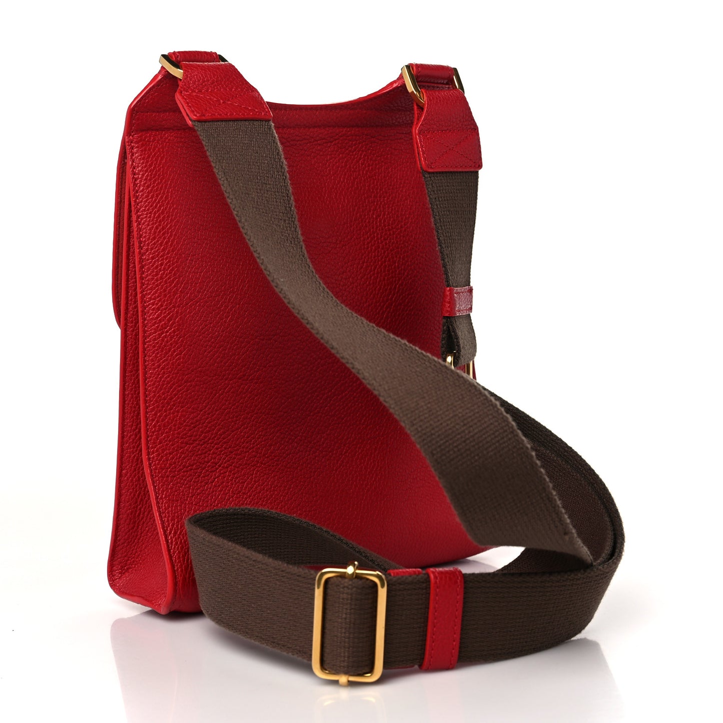Natural Grain Calfskin Antony Messenger Crossbody Red