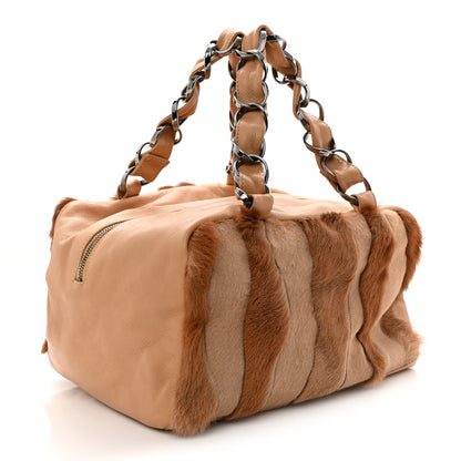 Chanel Lambskin Pony Hair Tote Dark Beige 3 of 11