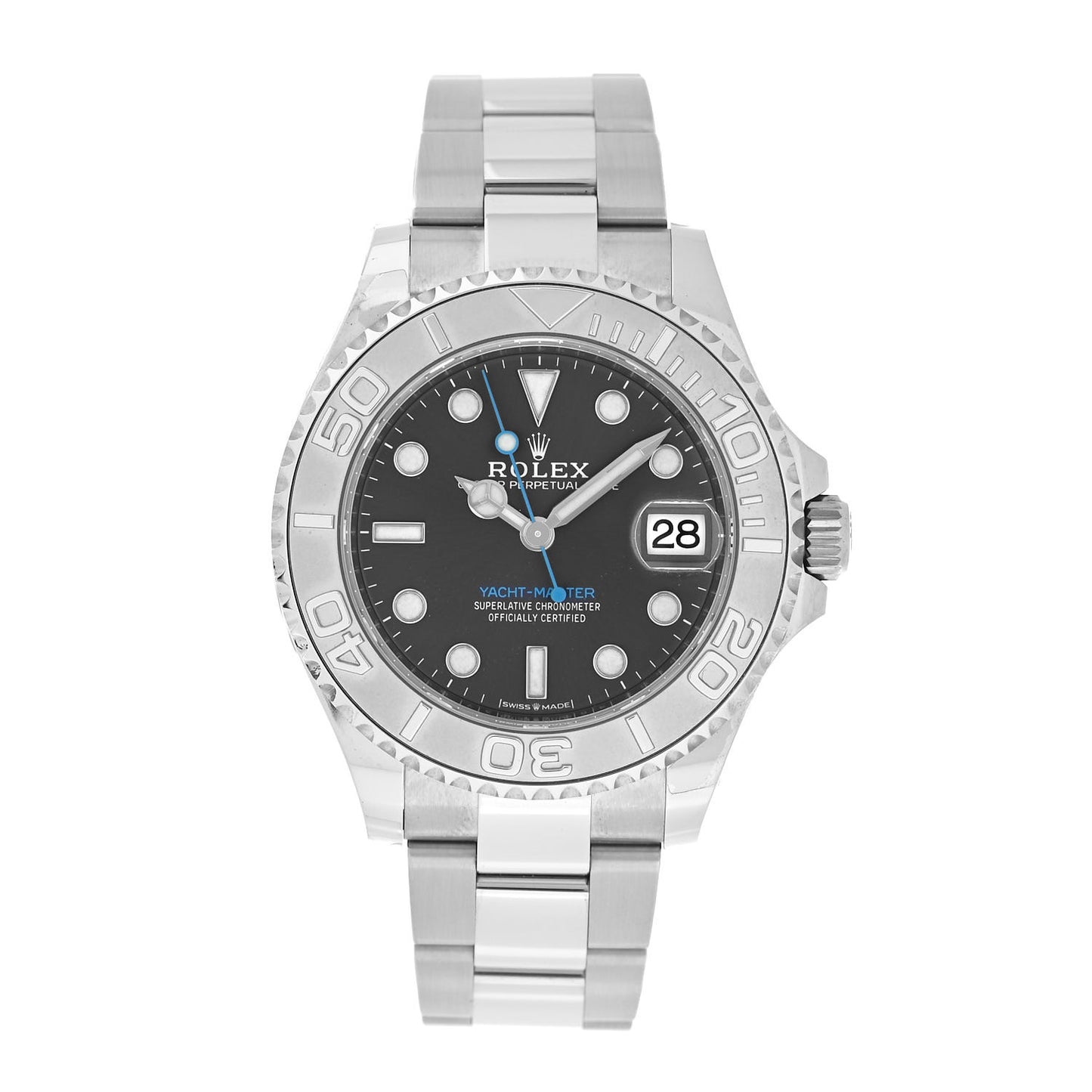 Stainless Steel Platinum 37mm Oyster Perpetual Date Yacht-Master Watch Slate 268622