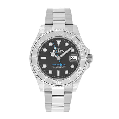 Rolex Stainless Steel Platinum 37mm Oyster Perpetual Date Yacht-Master Watch Slate 268622 1 of 5