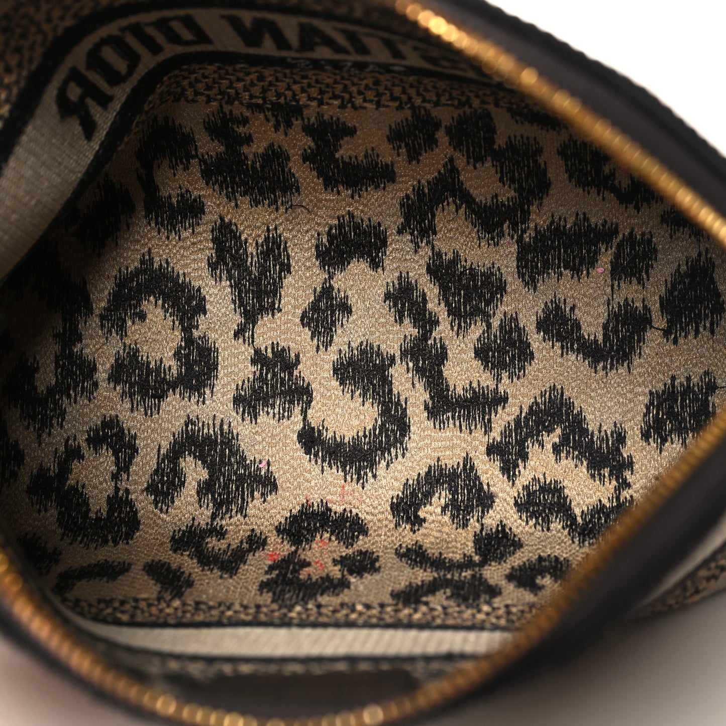 Canvas Leopard Print Cosmetic Pouch Beige