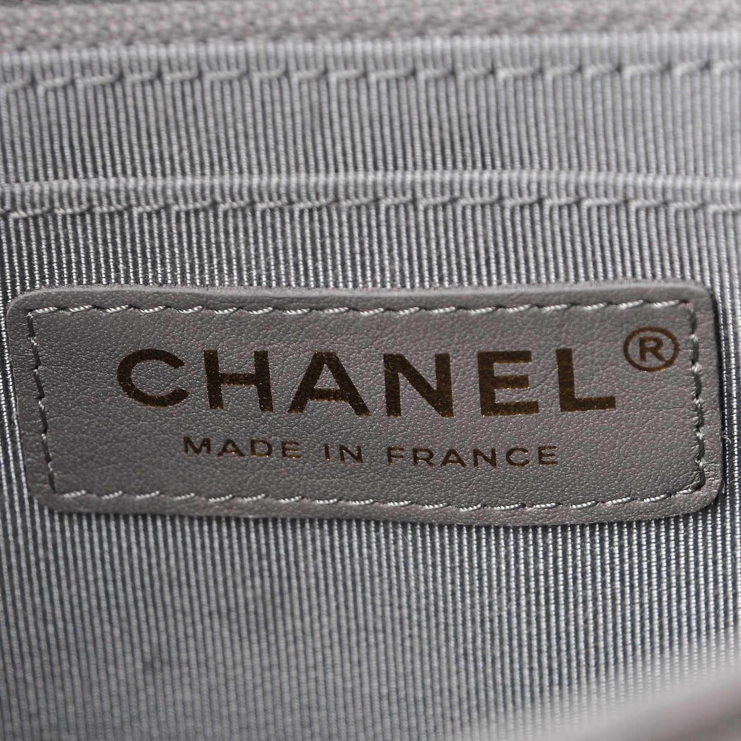 Calfskin Chevron Quilted Small Statement Flap Grey