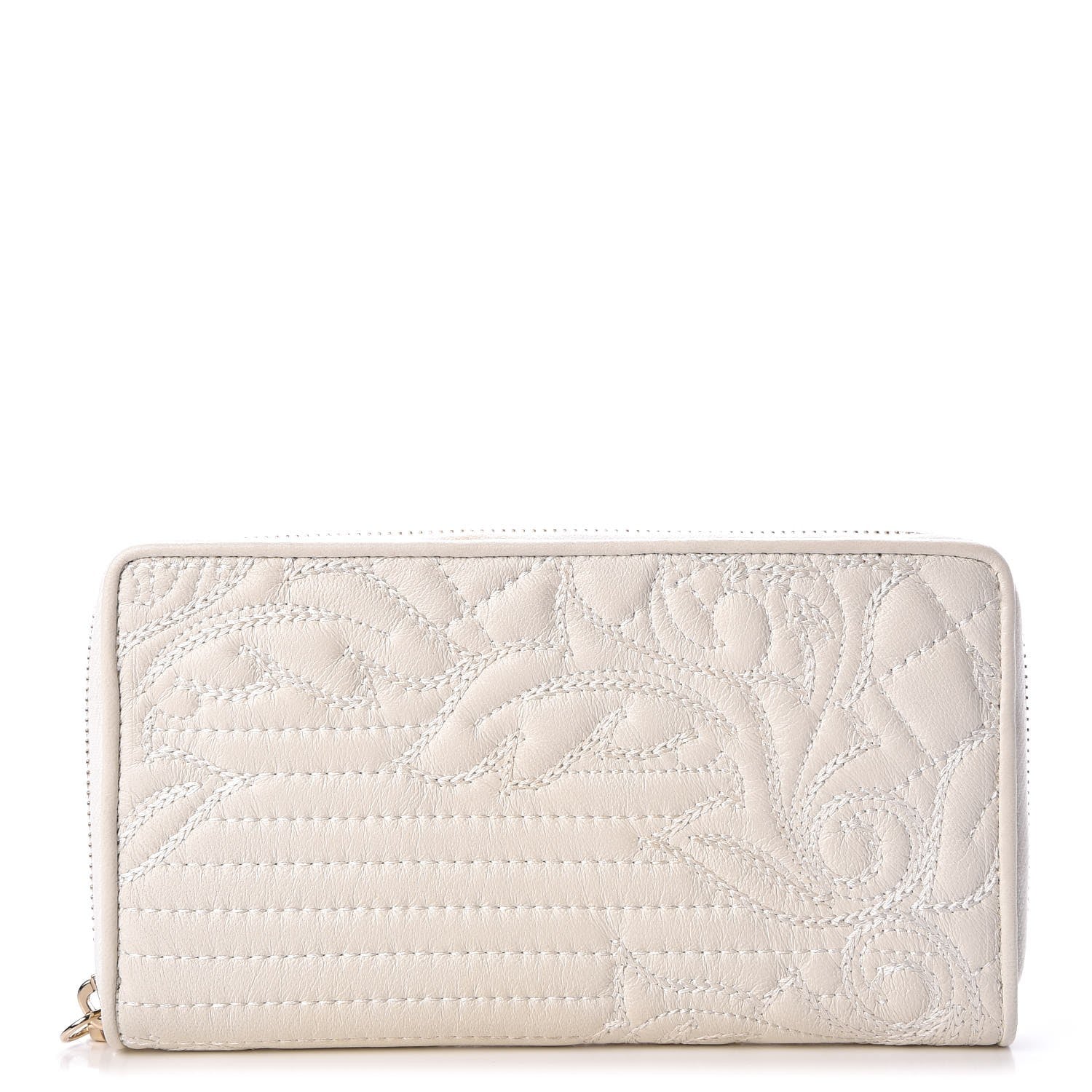 Versace Nappa Barocco Zip Around Wallet White 1 of 7