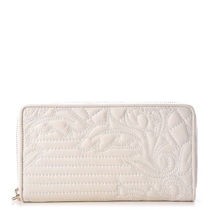Versace Nappa Barocco Zip Around Wallet White 1 of 7