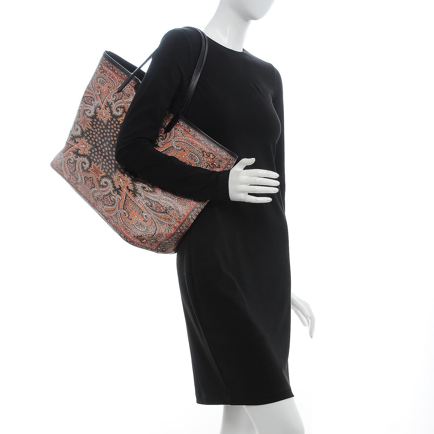 Textured Coated Canvas Paisley Print Large Antigona Tote