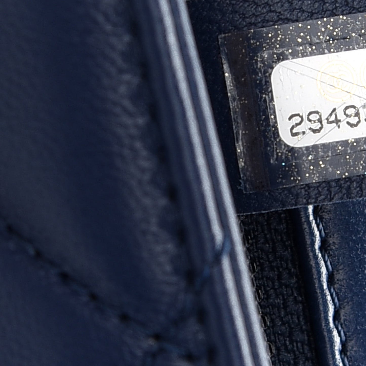 Lambskin Quilted Resin Bi-Color Chain Flap Bag Navy