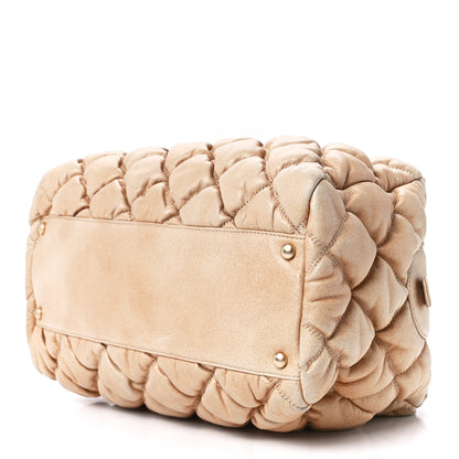 Chanel Lambskin Bubble Quilt Bowler Beige 9 of 11