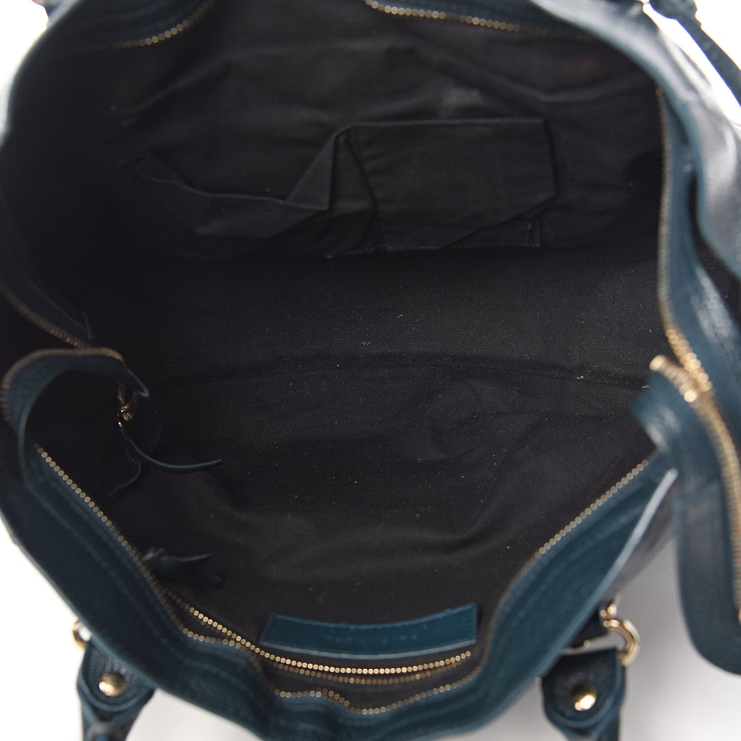 Chevre Gold Metallic Edge Hardware City Bleu Paon