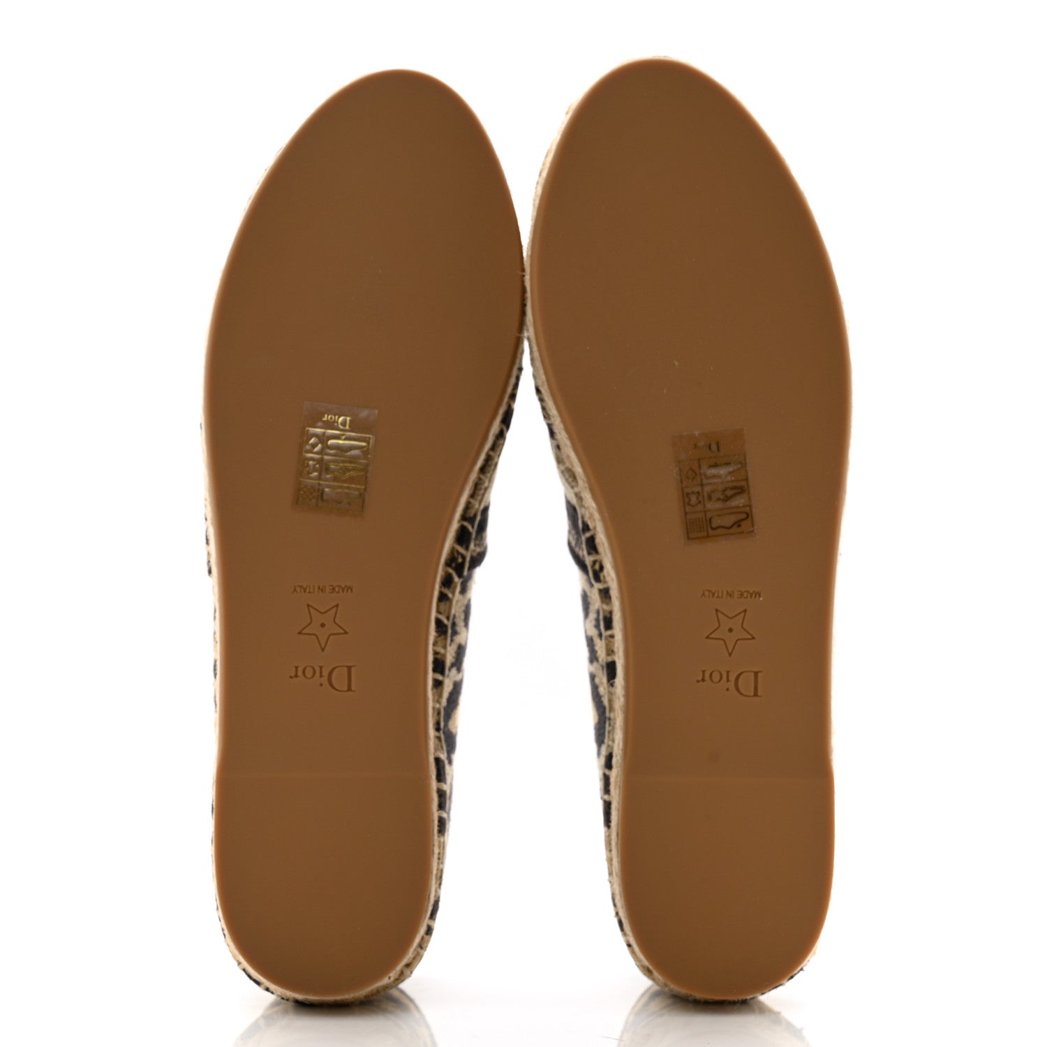 Christian Dior Cotton Embroidered Leopard Print Granville Espadrille 37 Natural 7 of 9