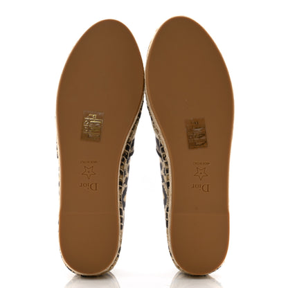 Christian Dior Cotton Embroidered Leopard Print Granville Espadrille 37 Natural 7 of 9