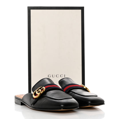 Gucci Calfskin Web Womens Peyton GG Slippers 40.5 Black 9 of 9