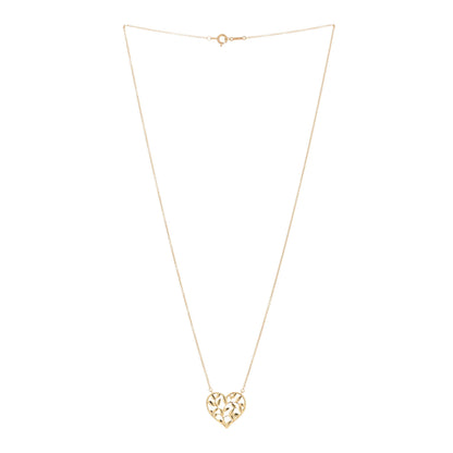 Tiffany 18K Yellow Gold Paloma Picasso Olive Leaf Heart Pendant Necklace 2 of 4