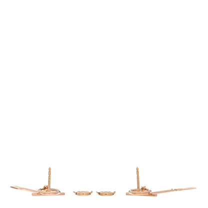 Hermes 18K Rose Gold Echappee Asymmetric Earrings 3 of 5