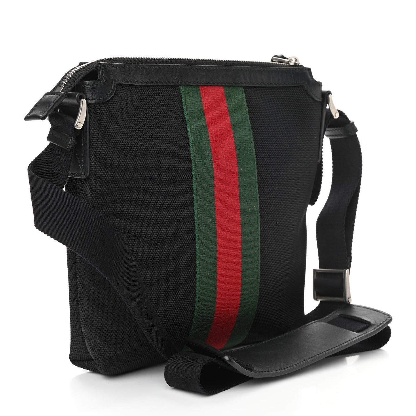 Canvas Web Messenger Bag Black