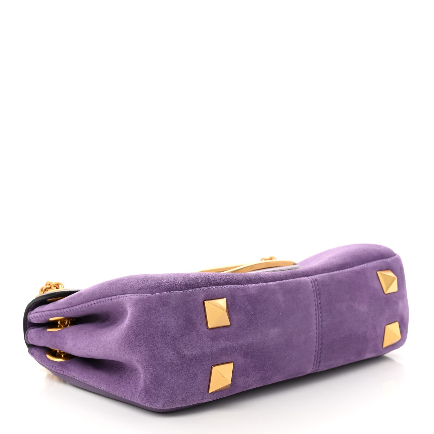 Valentino Garavani Nappa Suede Stud Sign Shoulder Bag Indian Violet 4 of 12