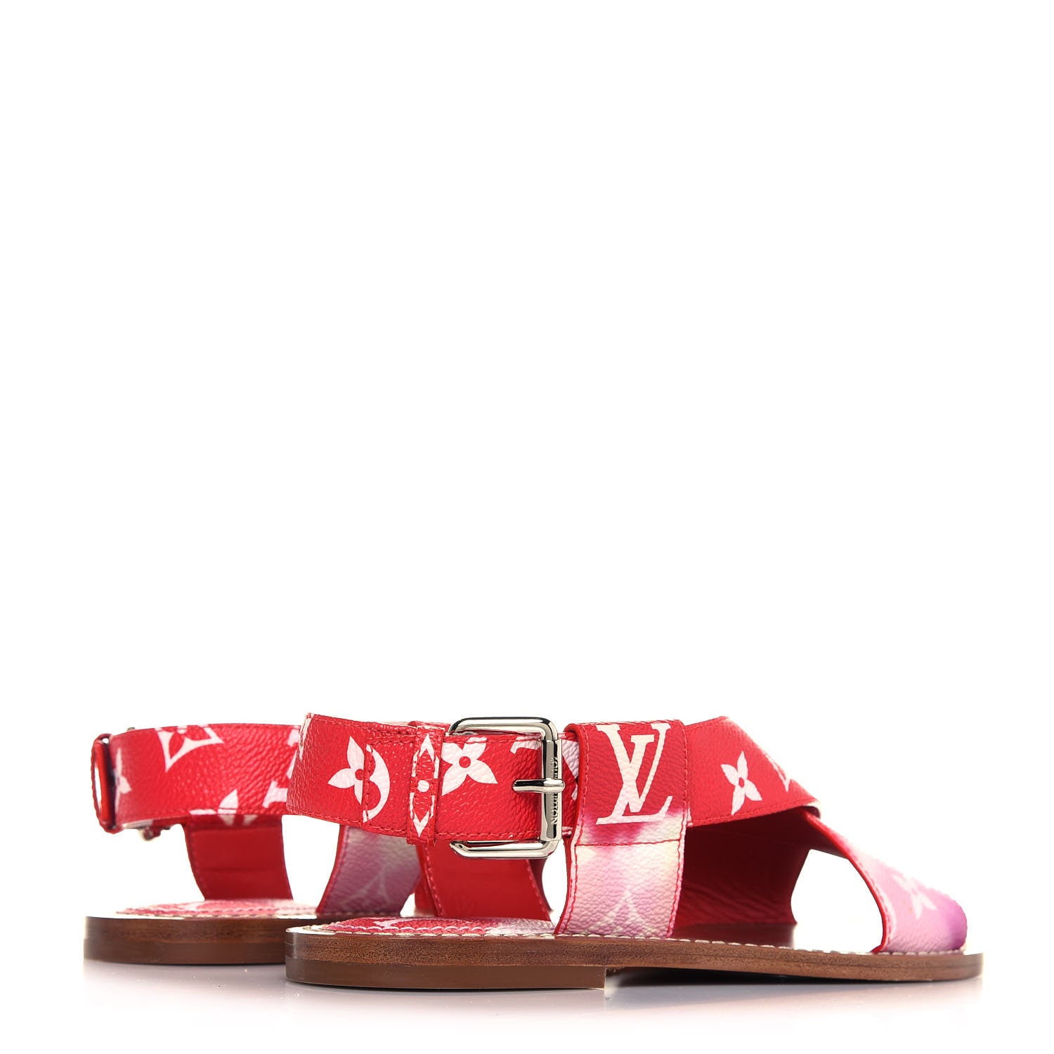 Louis Vuitton Monogram Escale Palma Flat Sandals 36 Rouge 4 of 7
