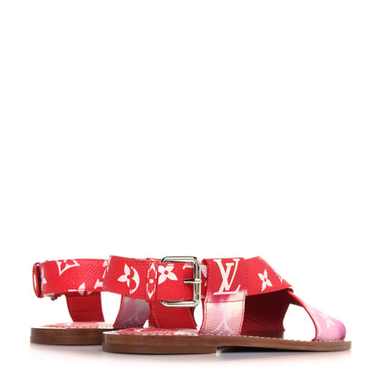 Louis Vuitton Monogram Escale Palma Flat Sandals 36 Rouge 4 of 7