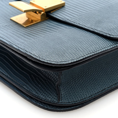 Celine Lizard Medium Classic Box Flap Bag Blue 9 of 9