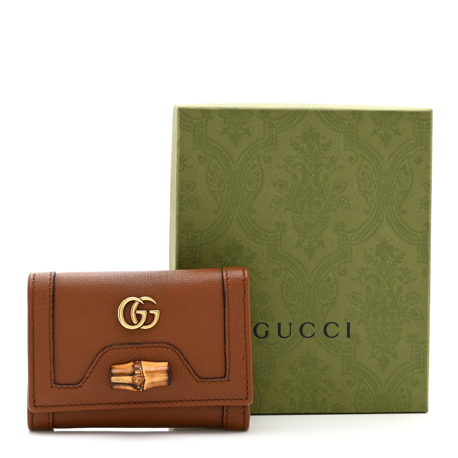 Gucci Wonka Grain Calfskin Diana Tri-Fold Wallet Cuir 10 of 10